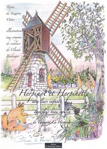 Herpinot et Herpinette avec leurs enfants dans le beau moulin de Turquant la Herpinière