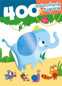 Couverture bleu elephant 400 autocollants