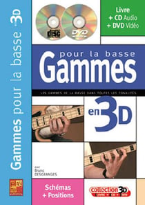 Gammes la basse en 3d - solfège + positions