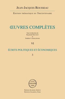 Oeuvres complètes t.6 - écrits politiques et économiques t.3
