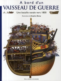 À bord d'un vaisseau de guerre - une bataille navale vers 1800