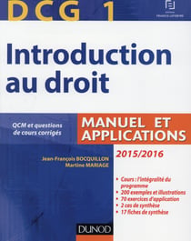 Dcg 1 - introduction au droit (édition 2015/2016)