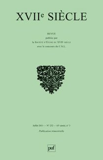 Revue XVIIe siècle n.252 : la recherche dix-septièmiste au Canada