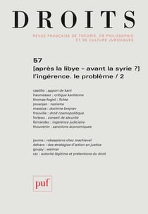 Revue Droits n.57 : après la Libye, avant la Syrie ?