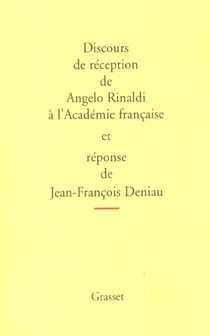 Discours de réception à l'Académie Française