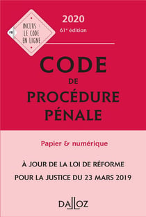 Code de procédure pénale (édition 2020)