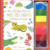 Mes dessins faciles avec les doigts - Découvrons les animaux : Avec une palette de 7 couleurs intégrée !