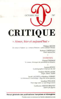 Revue Critique n.797 : aimer, hier et aujourd'hui