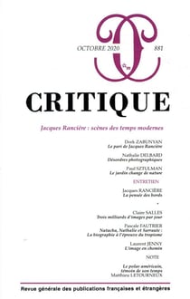 Revue Critique n.881 : Jacques Rancière : scènes des temps modernes
