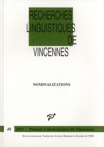 Recherches linguistiques de vincennes - nominalizations