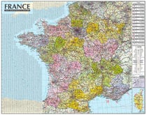 France 1/1m050 : carte murale laminée : avec barres