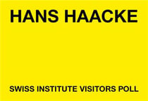 Hans Haacke : swiss institute visitors poll