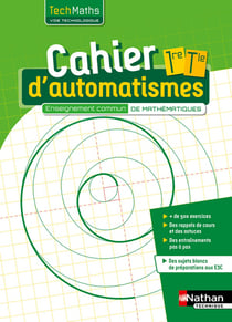 TechMaths : cahier d'automatismes - 1ère/terminale - voie technologique - enseignement commun - livre de l'élève (édition 2020)