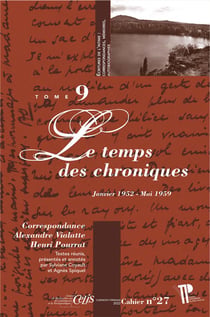 Correspondance Alexandre Vialatte - Henri Pourrat : Tome 9 : Le temps des chroniques (janvier 1952 - mai 1959)