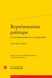 Représentation politique et transformations de la citoyenneté - XVIIe-XXIe siècle