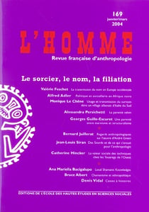 Revue l'homme n.169 - le sorcier, le nom, la filiation
