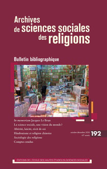 Archives de sciences sociales des religions n.192 : bulletin bibliographique