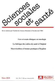 Revue sciences sociales et sante n.36 - care et essai clinique en oncologie