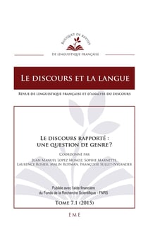 Le discours rapporté : une questions de genre ?