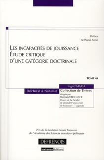 Les incapacités de jouissance- étude critique d'une catégorie doctrinale
