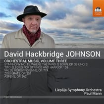 Johnson, David Hackbridge : musique orchestrale vol.3, symphonie n°15, where the wind is born, op.36