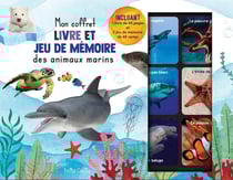 Mon coffret livre et jeu de mémoire des animaux marins