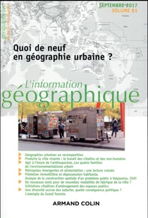 L'information géographique (3/2017) Quoi de neuf en géographie urbaine ?