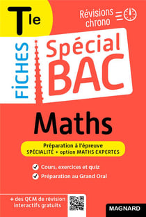 Fiches spécial bac : maths + maths expertes - terminale bac 2022 - tout le programme en 61 fiches, mémos, schémas-bilans, exercices et QCM