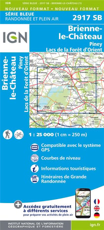 2917Sb Brienne-Le-Chateau/Piney/Lacs Foret D'Orient