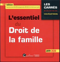 L'essentiel du droit de la famille - 18e ed. - integre les dispositions de la loi du 23 mars 2019 de