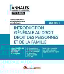 Introduction générale au droit et droit des personnes et de la famille - L1