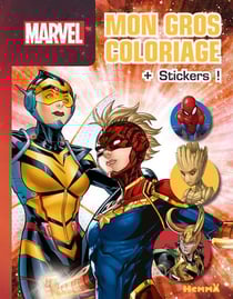 Marvel - mon gros coloriage + stickers ! (captain marvel et la guepe)