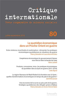 Revue critique internationale n.80 : le quotidien économique dans un Proche-Orient en guerre