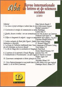 Aba / Revue internationale de lettres et de sciences sociales n.2013/3
