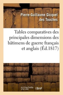 Tables comparatives des principales dimensions des batimens de guerre francais et anglais (ed.1817)
