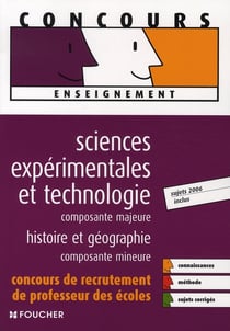 Sciences expérimentales et technologie, composante majeure - histoire et géographie, composante mineure crpe