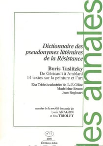 Dictionnaire des pseudonymes littéraires de la résistance