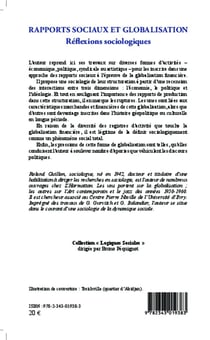 Rapports sociaux et globalisation - réflexions sociologiques