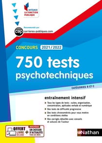 750 tests psychotechniques - catégories B et C (édition 2021/2022)
