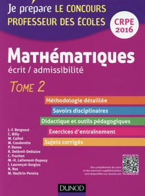 Je prépare : mathématiques t.2 - professeur des écoles - écrit d'admissibilté - CRPE 2016 (4e édition)