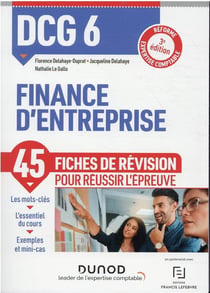 DCG 6 : finance d'entreprise - 45 fiches de révision pour réussir l'épreuve (3e édition)