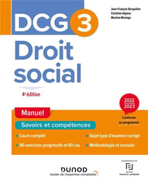 DCG 3 : droit social - manuel (édition 2022/2023)