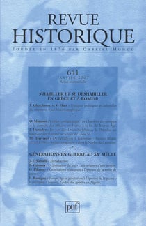 Revue historique n.641 : s'habiller et se déshabiller en Grèce et à Rome Tome 1
