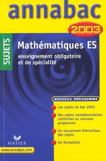 Annabac - mathematiques - terminale es - enseignement obligatoire et de specialite