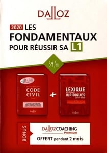 LES FONDAMENTAUX POUR REUSSIR SA L1 2020 : CODE CIVIL 2020 ED.LIMITEE+LEXIQUE TERMES JURIDIQUES 20