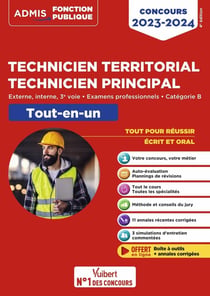 Concours technicien territorial technicien principal : catégorie B tout-en-un - externe, interne (édition 2023/2024)