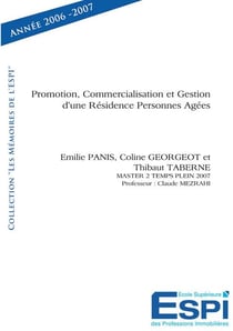 Promotion, commercialisation et gestion d'une résidence personnes âgées