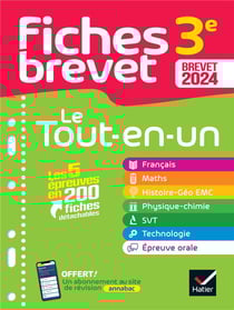 Fiches brevet : toutes les matières - 3e - le tout-en-un (édition 2024)