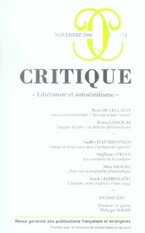 Revue Critique n.714 : littérature et antisémitisme