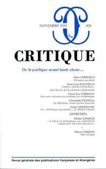 Revue Critique n.858 : de la poétique avant toute chose